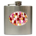 Rose Color Beautiful Flowers Hip Flask (6 oz) Front