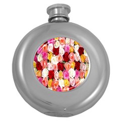 Rose Color Beautiful Flowers Round Hip Flask (5 Oz) by Ket1n9