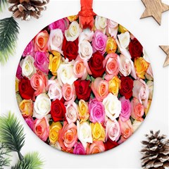 Rose Color Beautiful Flowers Round Ornament (two Sides) by Ket1n9