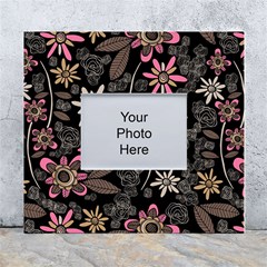 Flower Art Pattern White Wall Photo Frame 5  X 7  by Ket1n9