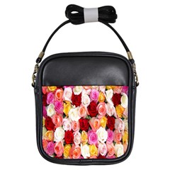 Rose Color Beautiful Flowers Girls Sling Bag by Ket1n9