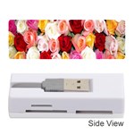 Rose Color Beautiful Flowers Memory Card Reader (Stick) Front