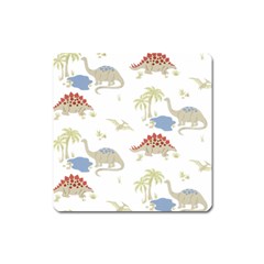 Dinosaur Art Pattern Square Magnet by Ket1n9