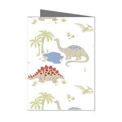 Dinosaur Art Pattern Mini Greeting Cards (pkg Of 8) by Ket1n9