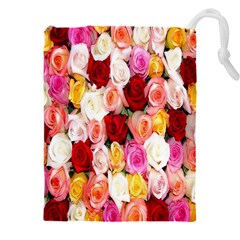 Rose Color Beautiful Flowers Drawstring Pouch (5xl) by Ket1n9