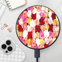 Rose Color Beautiful Flowers Wireless Fast Charger(black) by Ket1n9