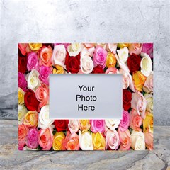 Rose Color Beautiful Flowers White Tabletop Photo Frame 4 x6  by Ket1n9