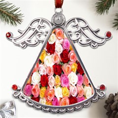 Rose Color Beautiful Flowers Metal Angel With Crystal Ornament by Ket1n9