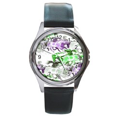 Horse-horses-animal-world-green Round Metal Watch by Ket1n9