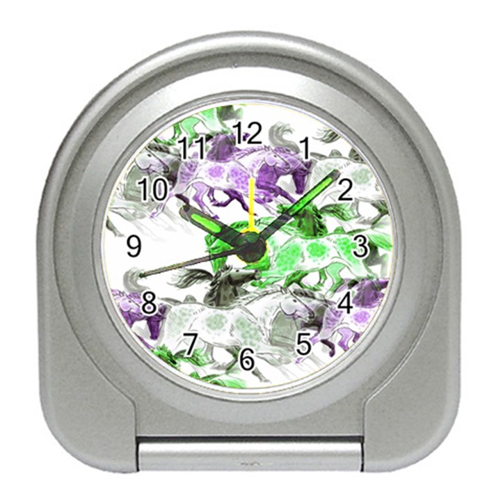 Horse-horses-animal-world-green Travel Alarm Clock