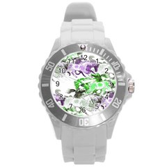 Horse-horses-animal-world-green Round Plastic Sport Watch (l) by Ket1n9