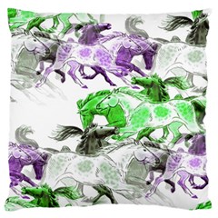 Horse-horses-animal-world-green Large Cushion Case (one Side) by Ket1n9