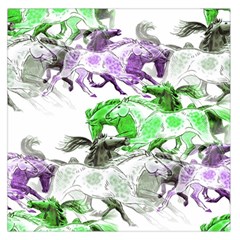 Horse-horses-animal-world-green Square Satin Scarf (36  X 36 ) by Ket1n9