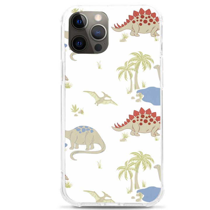 Dinosaur Art Pattern iPhone 12 Pro max TPU UV Print Case