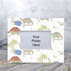 Dinosaur Art Pattern White Tabletop Photo Frame 4 x6  by Ket1n9