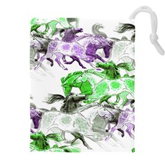 Horse-horses-animal-world-green Drawstring Pouch (5xl) by Ket1n9