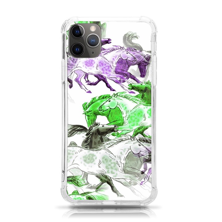 Horse-horses-animal-world-green iPhone 11 Pro Max 6.5 Inch TPU UV Print Case