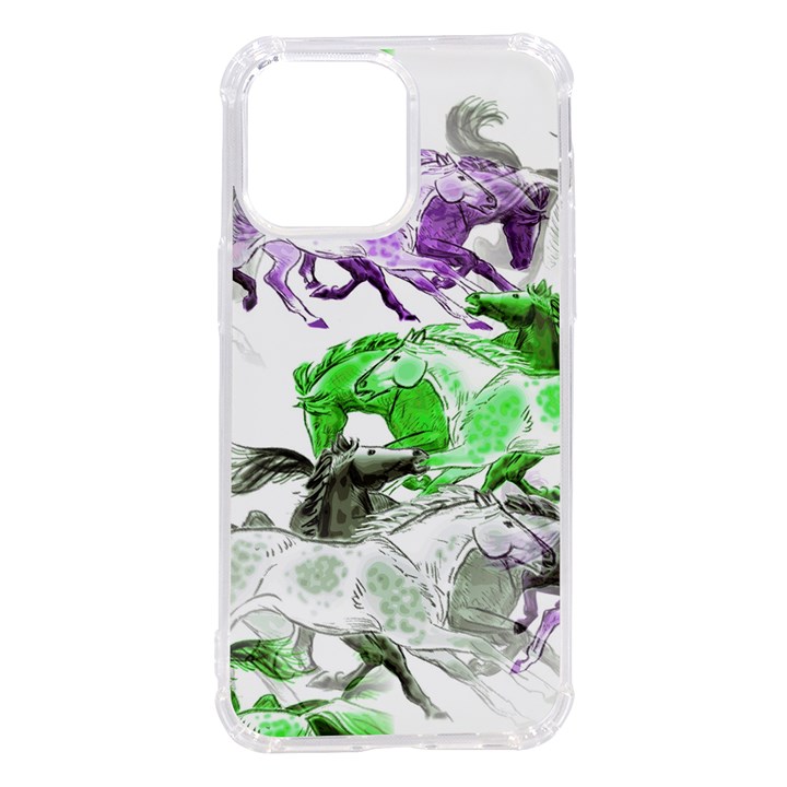 Horse-horses-animal-world-green iPhone 14 Pro Max TPU UV Print Case