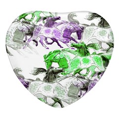 Horse-horses-animal-world-green Heart Glass Fridge Magnet (4 Pack) by Ket1n9