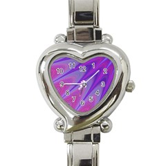 Purple-star-sun-sunshine-fractal Heart Italian Charm Watch by Ket1n9