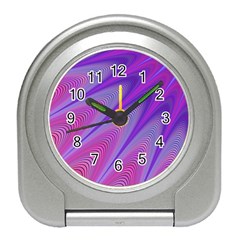 Purple-star-sun-sunshine-fractal Travel Alarm Clock by Ket1n9