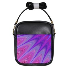 Purple-star-sun-sunshine-fractal Girls Sling Bag by Ket1n9