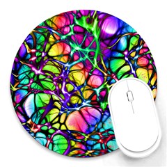 Network-nerves-nervous-system-line Round Mousepad by Ket1n9