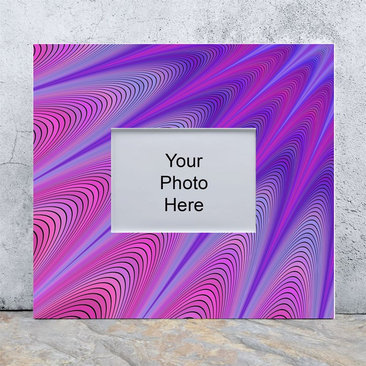 Purple-star-sun-sunshine-fractal White Wall Photo Frame 5  x 7 