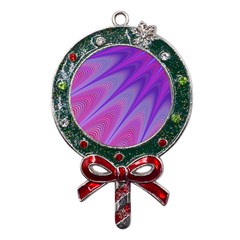 Purple-star-sun-sunshine-fractal Metal X mas Lollipop With Crystal Ornament