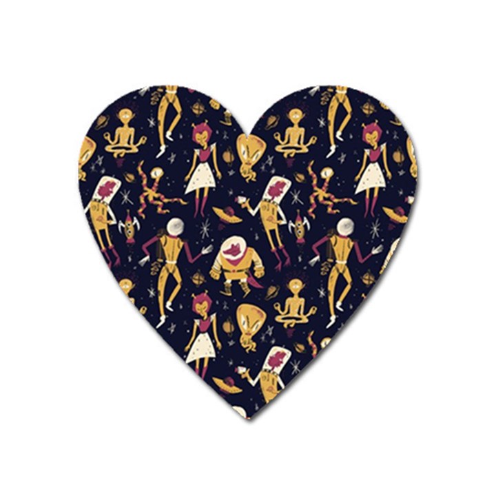 Alien Surface Pattern Heart Magnet