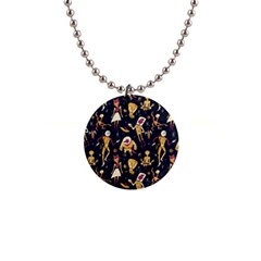 Alien Surface Pattern 1  Button Necklace by Ket1n9