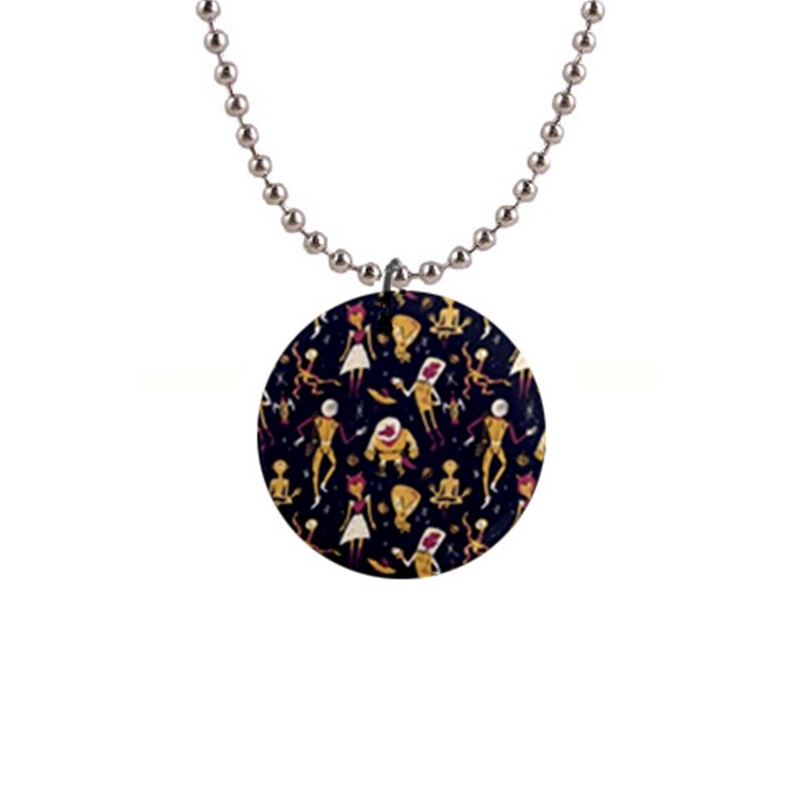 Alien Surface Pattern 1  Button Necklace