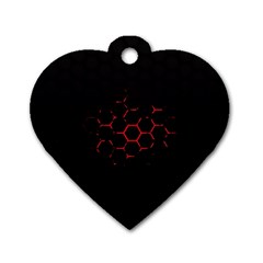 Abstract Pattern Honeycomb Dog Tag Heart (one Side) by Ket1n9