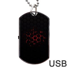 Abstract Pattern Honeycomb Dog Tag Usb Flash (two Sides) by Ket1n9