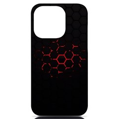 Abstract Pattern Honeycomb Iphone 14 Pro Black Uv Print Case by Ket1n9