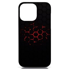 Abstract Pattern Honeycomb Iphone 14 Pro Max Black Uv Print Case by Ket1n9