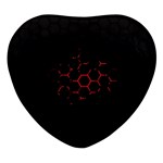 Abstract Pattern Honeycomb Heart Glass Fridge Magnet (4 pack) Front