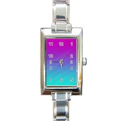 Background-pink-blue-gradient Rectangle Italian Charm Watch