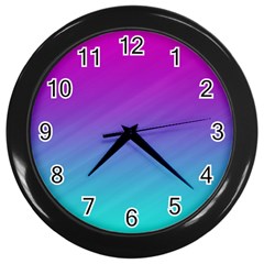 Background-pink-blue-gradient Wall Clock (Black)