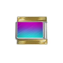 Background-pink-blue-gradient Gold Trim Italian Charm (9mm)