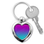 Background-pink-blue-gradient Key Chain (Heart) Front