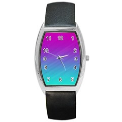 Background-pink-blue-gradient Barrel Style Metal Watch