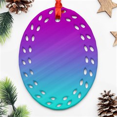 Background-pink-blue-gradient Oval Filigree Ornament (Two Sides)