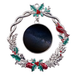 Cosmos-dark-hd-wallpaper-milky-way Metal X mas Wreath Holly Leaf Ornament by Ket1n9