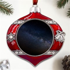 Cosmos-dark-hd-wallpaper-milky-way Metal Snowflake And Bell Red Ornament by Ket1n9