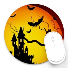 Halloween Night Terrors Round Mousepad by Ket1n9