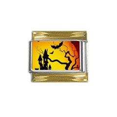 Halloween Night Terrors Gold Trim Italian Charm (9mm) by Ket1n9