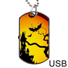 Halloween Night Terrors Dog Tag Usb Flash (two Sides) by Ket1n9