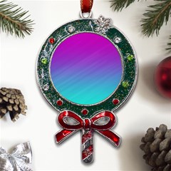 Background-pink-blue-gradient Metal X Mas Lollipop with Crystal Ornament