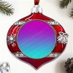 Background-pink-blue-gradient Metal Snowflake And Bell Red Ornament Front